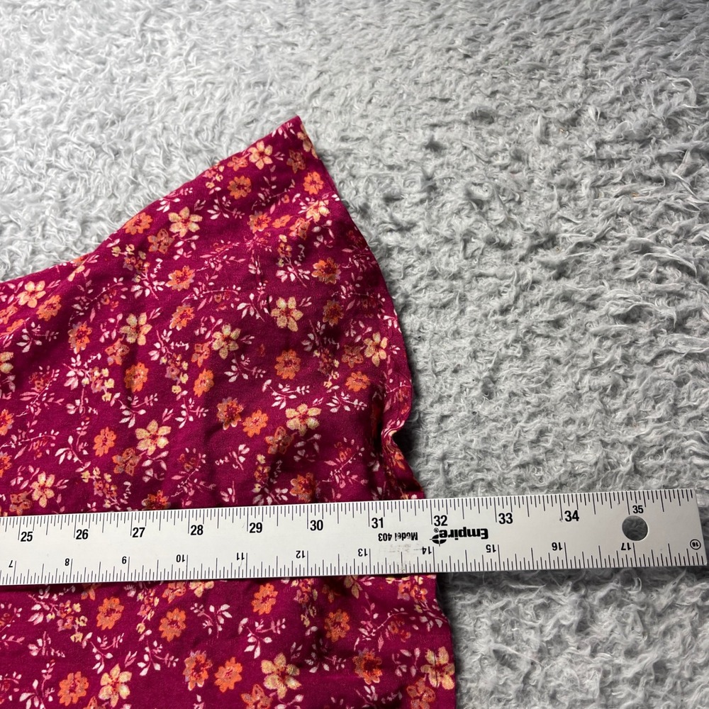 Selfie Leslie Magenta Floral Ruched Smocked Mini Dress Pink Orange Womens Medium - Picture 6 of 8